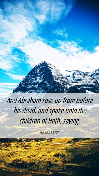 Picture 06 - Genesis 23:3 ASV Mobile Phone Wallpaper - And Abraham rose up from before his dead, and - Mobile Bible Verse Wallpaper