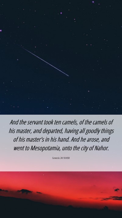 Picture 06 - Genesis 24:10 ASV Mobile Phone Wallpaper - And the servant took ten camels, of the camels of - Mobile Bible Verse Wallpaper