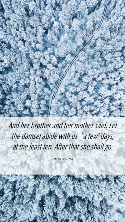Picture 06 - Genesis 24:55 ASV Mobile Phone Wallpaper - And her brother and her mother said, Let the - Mobile Bible Verse Wallpaper