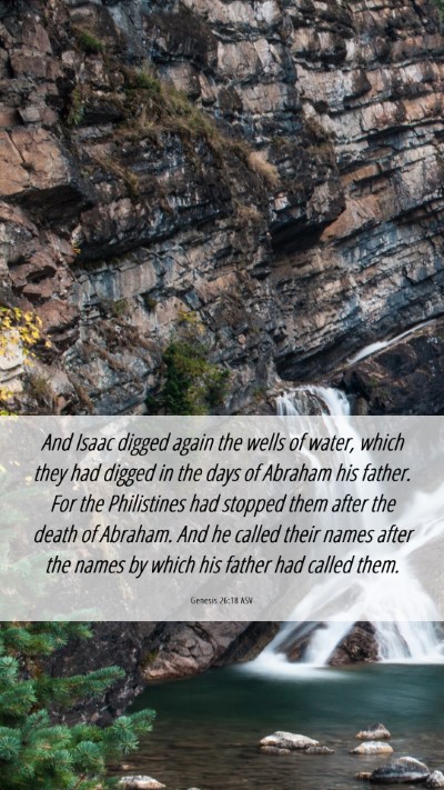 Picture 06 - Genesis 26:18 ASV Mobile Phone Wallpaper - And Isaac digged again the wells of water, which - Mobile Bible Verse Wallpaper