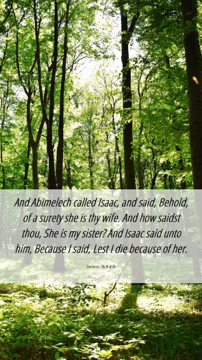 Picture 06 - Genesis 26:9 ASV Mobile Phone Wallpaper - And Abimelech called Isaac, and said, Behold, of - Mobile Bible Verse Wallpaper