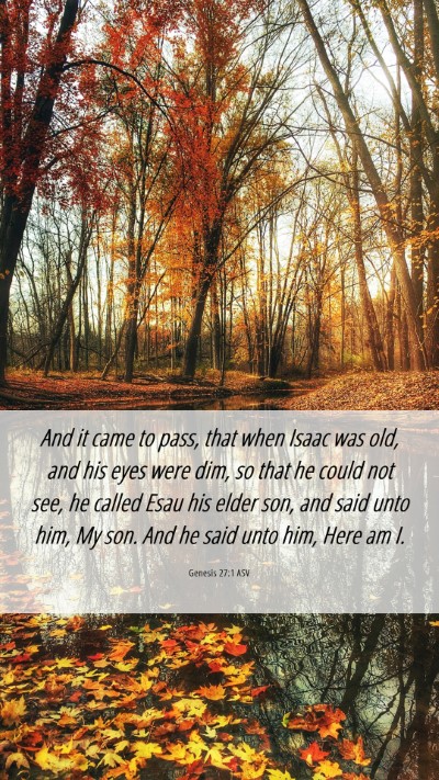 Picture 06 - Genesis 27:1 ASV Mobile Phone Wallpaper - And it came to pass, that when Isaac was old, and - Mobile Bible Verse Wallpaper