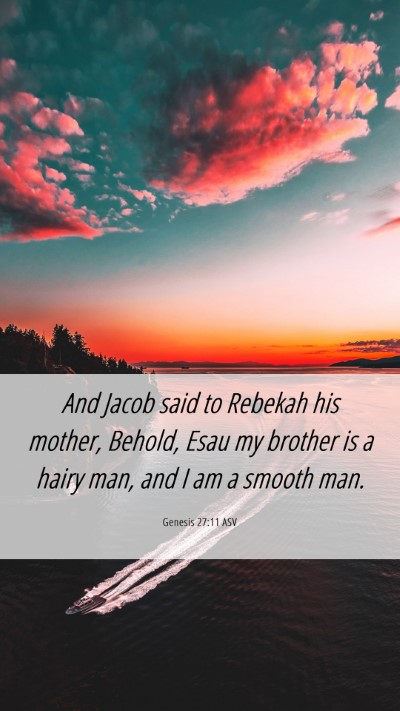 Picture 06 - Genesis 27:11 ASV Mobile Phone Wallpaper - And Jacob said to Rebekah his mother, Behold, - Mobile Bible Verse Wallpaper