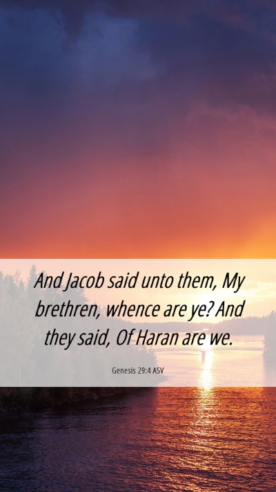 Picture 06 - Genesis 29:4 ASV Mobile Phone Wallpaper - And Jacob said unto them, My brethren, whence are - Mobile Bible Verse Wallpaper
