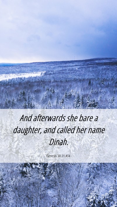 Picture 06 - Genesis 30:21 ASV Mobile Phone Wallpaper - And afterwards she bare a daughter, and called - Mobile Bible Verse Wallpaper