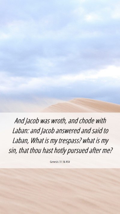 Picture 06 - Genesis 31:36 ASV Mobile Phone Wallpaper - And Jacob was wroth, and chode with Laban: and - Mobile Bible Verse Wallpaper