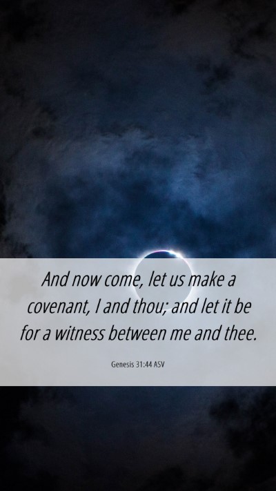 Picture 06 - Genesis 31:44 ASV Mobile Phone Wallpaper - And now come, let us make a covenant, I and thou; - Mobile Bible Verse Wallpaper