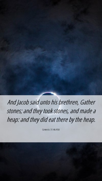 Picture 06 - Genesis 31:46 ASV Mobile Phone Wallpaper - And Jacob said unto his brethren, Gather stones; - Mobile Bible Verse Wallpaper