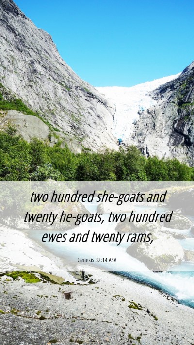 Picture 06 - Genesis 32:14 ASV Mobile Phone Wallpaper - two hundred she-goats and twenty he-goats, two - Mobile Bible Verse Wallpaper