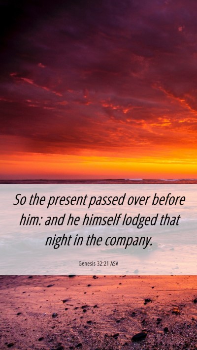 Picture 06 - Genesis 32:21 ASV Mobile Phone Wallpaper - So the present passed over before him: and he - Mobile Bible Verse Wallpaper