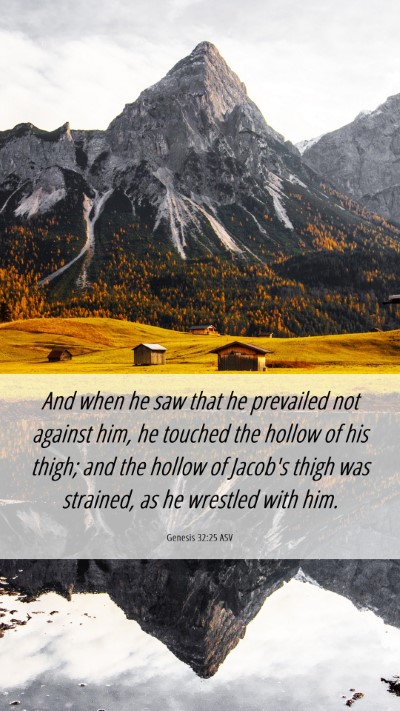 Picture 06 - Genesis 32:25 ASV Mobile Phone Wallpaper - And when he saw that he prevailed not against - Mobile Bible Verse Wallpaper