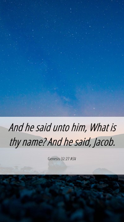Picture 06 - Genesis 32:27 ASV Mobile Phone Wallpaper - And he said unto him, What is thy name? And he - Mobile Bible Verse Wallpaper