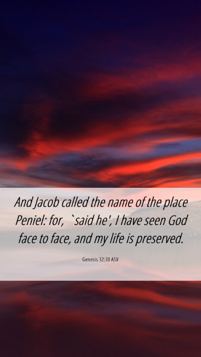 Picture 06 - Genesis 32:30 ASV Mobile Phone Wallpaper - And Jacob called the name of the place Peniel: - Mobile Bible Verse Wallpaper