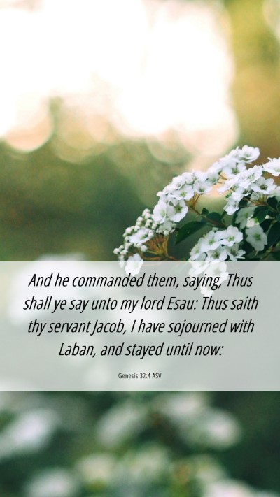 Picture 06 - Genesis 32:4 ASV Mobile Phone Wallpaper - And he commanded them, saying, Thus shall ye say - Mobile Bible Verse Wallpaper