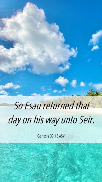 Picture 06 - Genesis 33:16 ASV Mobile Phone Wallpaper - So Esau returned that day on his way unto - Mobile Bible Verse Wallpaper