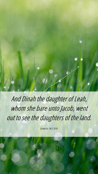 Picture 06 - Genesis 34:1 ASV Mobile Phone Wallpaper - And Dinah the daughter of Leah, whom she bare - Mobile Bible Verse Wallpaper