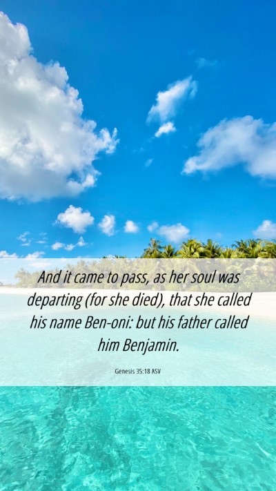 Picture 06 - Genesis 35:18 ASV Mobile Phone Wallpaper - And it came to pass, as her soul was departing - Mobile Bible Verse Wallpaper