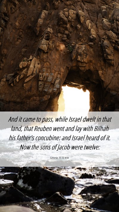 Picture 06 - Genesis 35:22 ASV Mobile Phone Wallpaper - And it came to pass, while Israel dwelt in that - Mobile Bible Verse Wallpaper