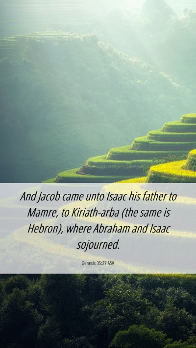 Picture 06 - Genesis 35:27 ASV Mobile Phone Wallpaper - And Jacob came unto Isaac his father to Mamre, to - Mobile Bible Verse Wallpaper