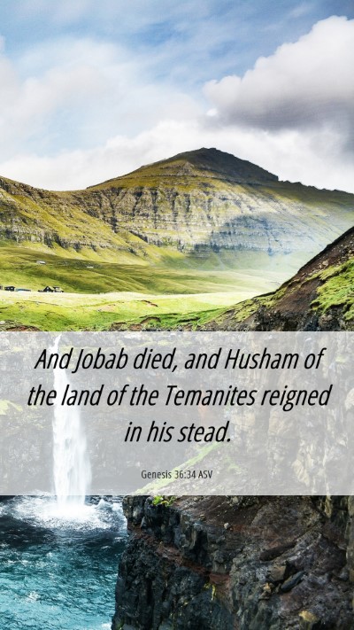 Picture 06 - Genesis 36:34 ASV Mobile Phone Wallpaper - And Jobab died, and Husham of the land of the - Mobile Bible Verse Wallpaper