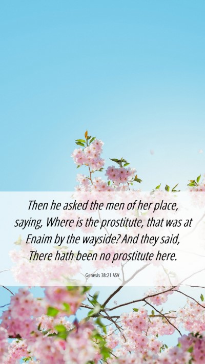 Picture 06 - Genesis 38:21 ASV Mobile Phone Wallpaper - Then he asked the men of her place, saying, Where - Mobile Bible Verse Wallpaper