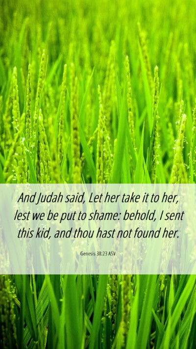 Picture 06 - Genesis 38:23 ASV Mobile Phone Wallpaper - And Judah said, Let her take it to her, lest we - Mobile Bible Verse Wallpaper