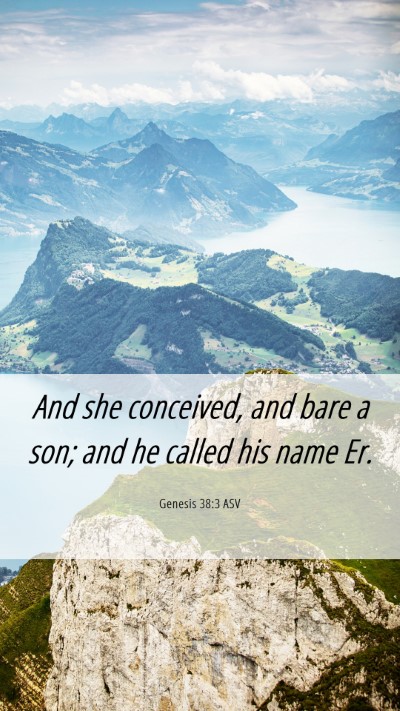 Picture 06 - Genesis 38:3 ASV Mobile Phone Wallpaper - And she conceived, and bare a son; and he called - Mobile Bible Verse Wallpaper
