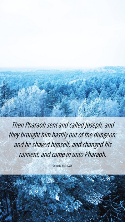 Picture 06 - Genesis 41:14 ASV Mobile Phone Wallpaper - Then Pharaoh sent and called Joseph, and they - Mobile Bible Verse Wallpaper