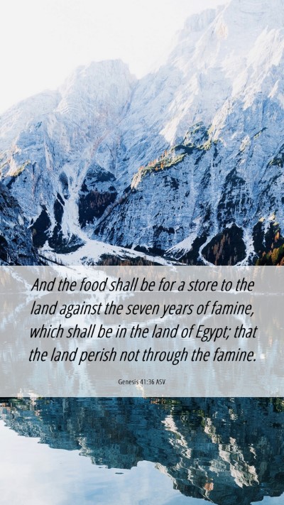 Picture 06 - Genesis 41:36 ASV Mobile Phone Wallpaper - And the food shall be for a store to the land - Mobile Bible Verse Wallpaper