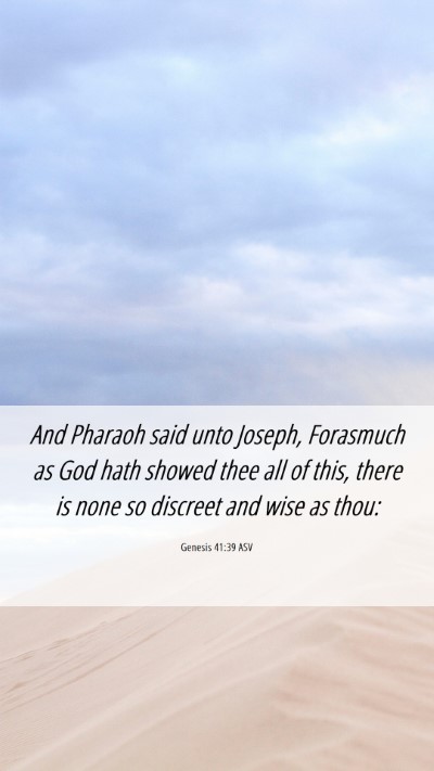 Picture 06 - Genesis 41:39 ASV Mobile Phone Wallpaper - And Pharaoh said unto Joseph, Forasmuch as God - Mobile Bible Verse Wallpaper