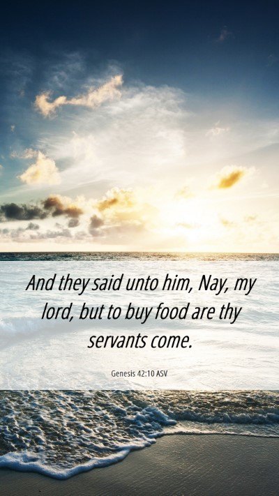 Picture 06 - Genesis 42:10 ASV Mobile Phone Wallpaper - And they said unto him, Nay, my lord, but to buy - Mobile Bible Verse Wallpaper