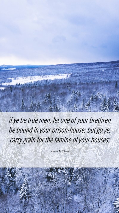 Picture 06 - Genesis 42:19 ASV Mobile Phone Wallpaper - if ye be true men, let one of your brethren be - Mobile Bible Verse Wallpaper