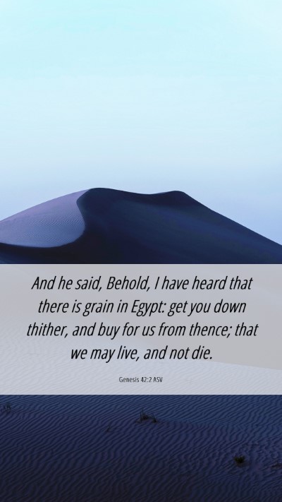Picture 06 - Genesis 42:2 ASV Mobile Phone Wallpaper - And he said, Behold, I have heard that there is - Mobile Bible Verse Wallpaper