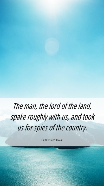 Picture 06 - Genesis 42:30 ASV Mobile Phone Wallpaper - The man, the lord of the land, spake roughly with - Mobile Bible Verse Wallpaper