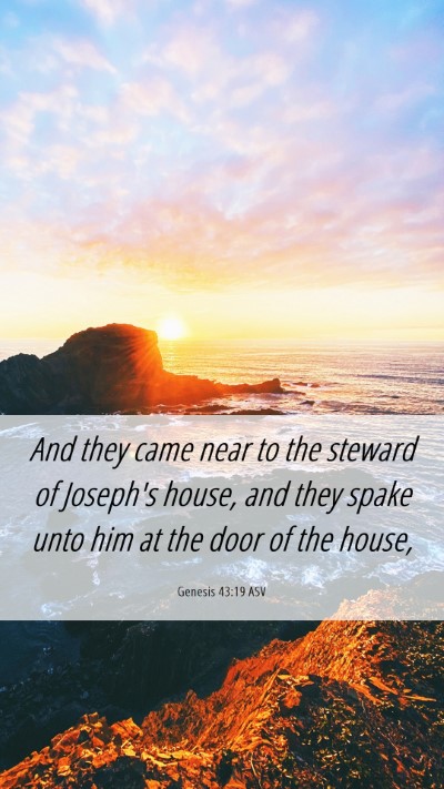 Picture 06 - Genesis 43:19 ASV Mobile Phone Wallpaper - And they came near to the steward of Joseph's - Mobile Bible Verse Wallpaper