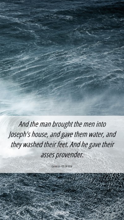 Picture 06 - Genesis 43:24 ASV Mobile Phone Wallpaper - And the man brought the men into Joseph's house, - Mobile Bible Verse Wallpaper