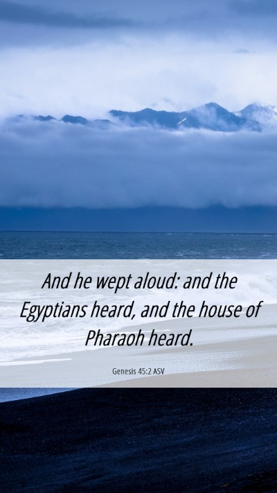Picture 06 - Genesis 45:2 ASV Mobile Phone Wallpaper - And he wept aloud: and the Egyptians heard, and - Mobile Bible Verse Wallpaper