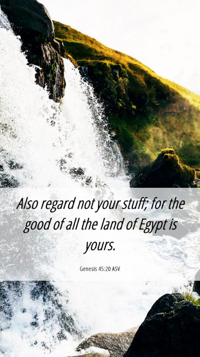 Picture 06 - Genesis 45:20 ASV Mobile Phone Wallpaper - Also regard not your stuff; for the good of all - Mobile Bible Verse Wallpaper