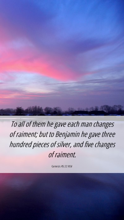Picture 06 - Genesis 45:22 ASV Mobile Phone Wallpaper - To all of them he gave each man changes of - Mobile Bible Verse Wallpaper