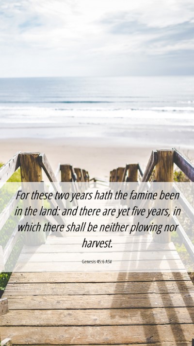 Picture 06 - Genesis 45:6 ASV Mobile Phone Wallpaper - For these two years hath the famine been in the - Mobile Bible Verse Wallpaper