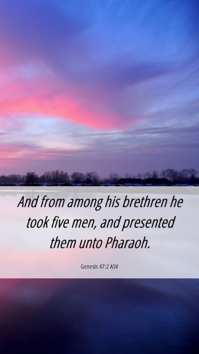 Picture 06 - Genesis 47:2 ASV Mobile Phone Wallpaper - And from among his brethren he took five men, and - Mobile Bible Verse Wallpaper