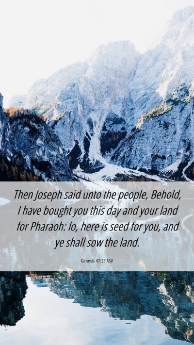 Picture 06 - Genesis 47:23 ASV Mobile Phone Wallpaper - Then Joseph said unto the people, Behold, I have - Mobile Bible Verse Wallpaper