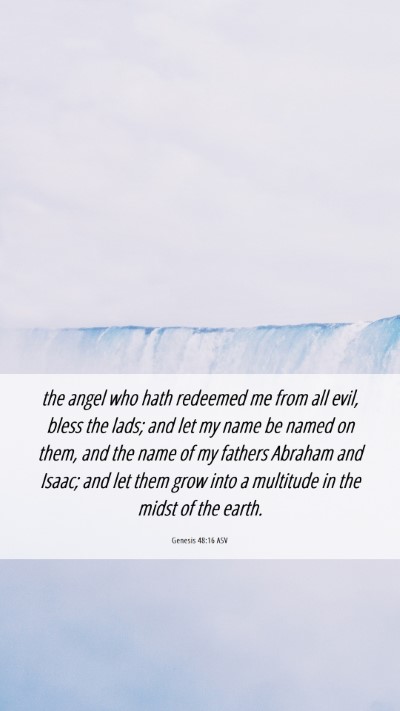 Picture 06 - Genesis 48:16 ASV Mobile Phone Wallpaper - the angel who hath redeemed me from all evil, - Mobile Bible Verse Wallpaper