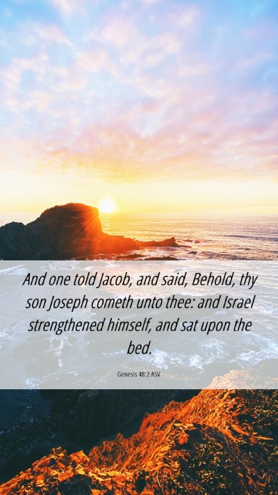 Picture 06 - Genesis 48:2 ASV Mobile Phone Wallpaper - And one told Jacob, and said, Behold, thy son - Mobile Bible Verse Wallpaper