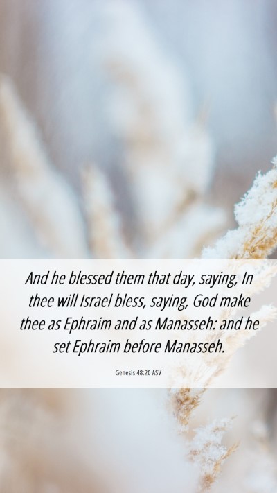 Picture 06 - Genesis 48:20 ASV Mobile Phone Wallpaper - And he blessed them that day, saying, In thee - Mobile Bible Verse Wallpaper