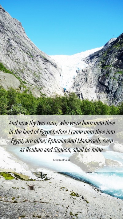 Picture 06 - Genesis 48:5 ASV Mobile Phone Wallpaper - And now thy two sons, who were born unto thee in - Mobile Bible Verse Wallpaper