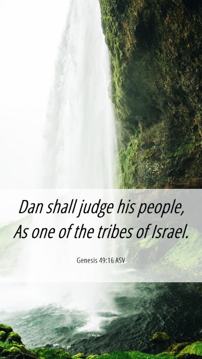 Picture 06 - Genesis 49:16 ASV Mobile Phone Wallpaper - Dan shall judge his people, As one of the tribes - Mobile Bible Verse Wallpaper