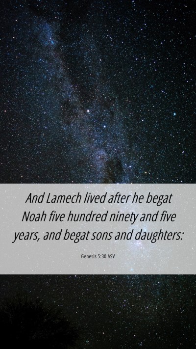 Picture 06 - Genesis 5:30 ASV Mobile Phone Wallpaper - And Lamech lived after he begat Noah five hundred - Mobile Bible Verse Wallpaper