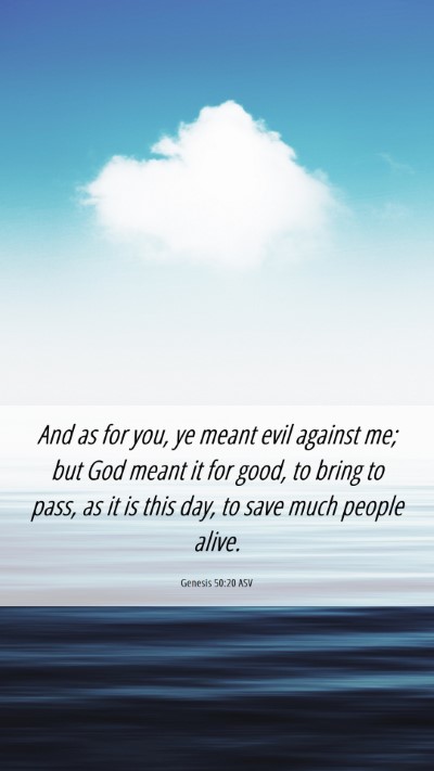 Picture 06 - Genesis 50:20 ASV Mobile Phone Wallpaper - And as for you, ye meant evil against me; but God - Mobile Bible Verse Wallpaper