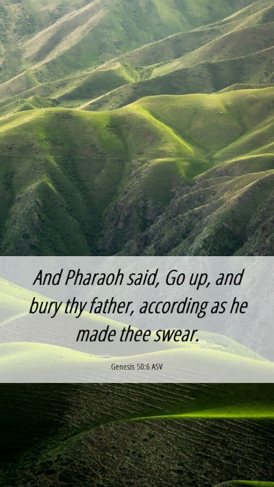 Picture 06 - Genesis 50:6 ASV Mobile Phone Wallpaper - And Pharaoh said, Go up, and bury thy father, - Mobile Bible Verse Wallpaper